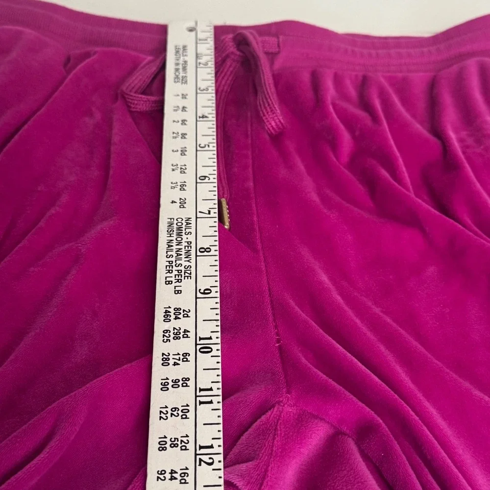 Juicy Couture Magenta Pink Velour Rhinestone Logo Wide‎ Leg Sleepwear Pants XL